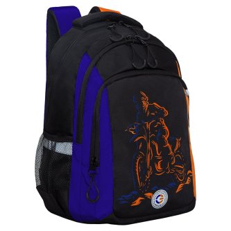 Рюкзак школьный GRIZZLY с двумя отделениями RB-352-1/2 черный