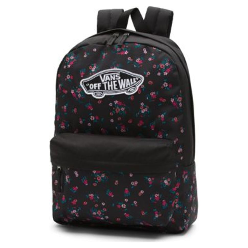 Vans realm backpack black and white top