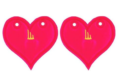 Аксессуары для кед крылья сердце Sunset Pink Neon Lace 12106 розовые