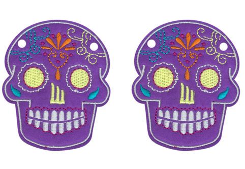 Аксессуары для кед крылья череп Sugar Skull Purple- Lace 11007 фиолетовые