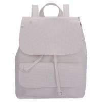 Рюкзак кожаный OrsOro DS-0090/2 женский на молнии с одним отделением и клапаном на кнопке белый