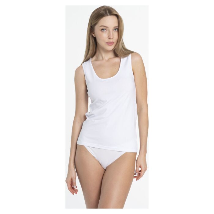Майка женская Pierre Cardin на широких бретельках PC15014T-Shirt белая 