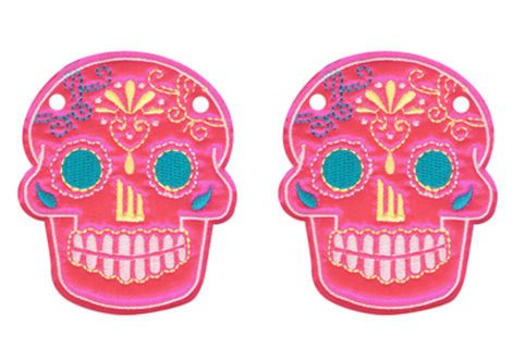 Аксессуары для кед крылья череп Sugar Skull Pink Neon Lace 11009 розовые