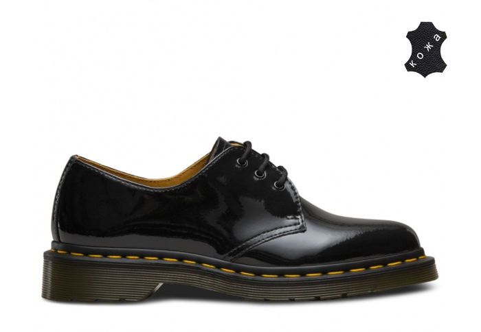 Кожаные женские ботинки Dr.Martens 1461 Patent Lamper HERITAGE 10084001 черные 