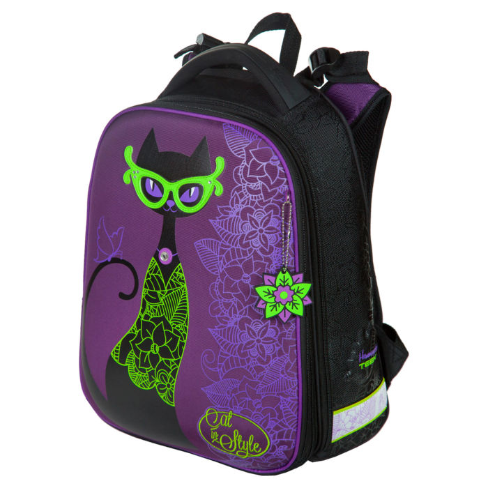 Школьный рюкзак для девочек Hummingbird T81 c ортопедической спинкой фиолетовый 