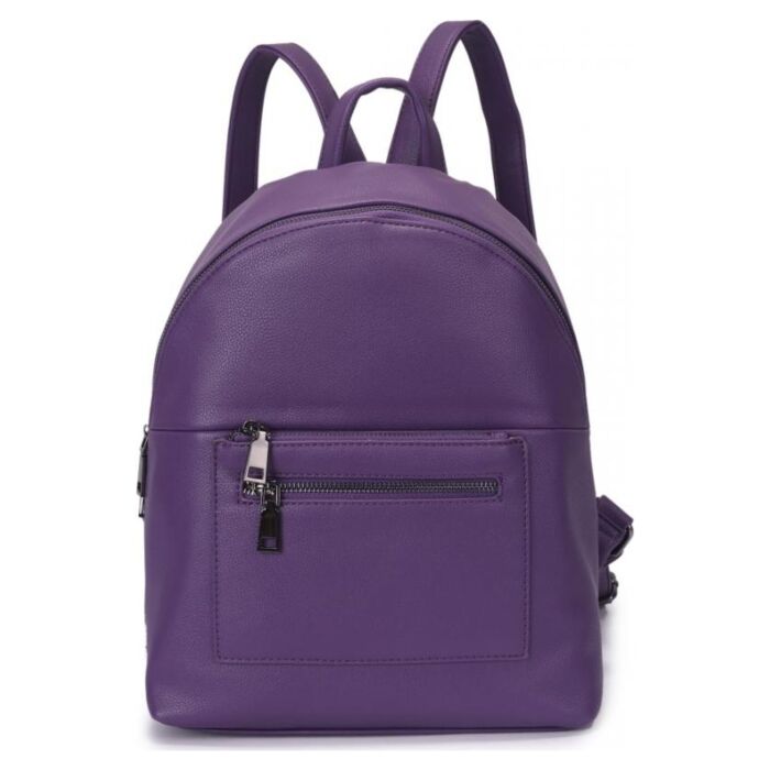 Рюкзак кожаный OrsOro женский на молнии с одним отделением DW-840/2 фиолетовый 
