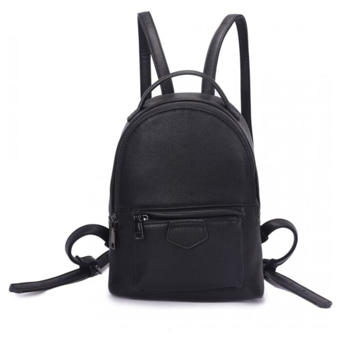 Рюкзак кожаный OrsOro DW-841/1 женский на молнии с одним отделением черный 