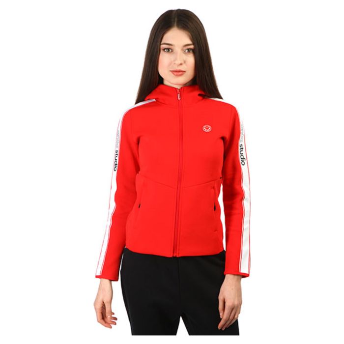 Джемпер женский Anta 86917739-3 спортивный с капюшоном на молнии красный 