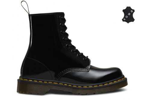Кожаные женские ботинки Dr.Martens 1460 W Patent Lamper STANDARD 11821011 черные