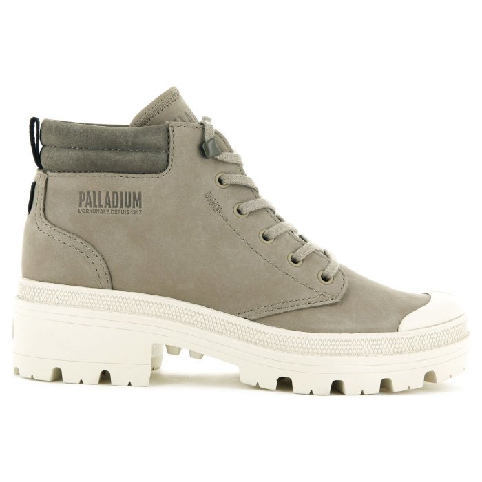 Ботинки женские Palladium Pallabase Lo Cuff 97971-264 кожаные серые 