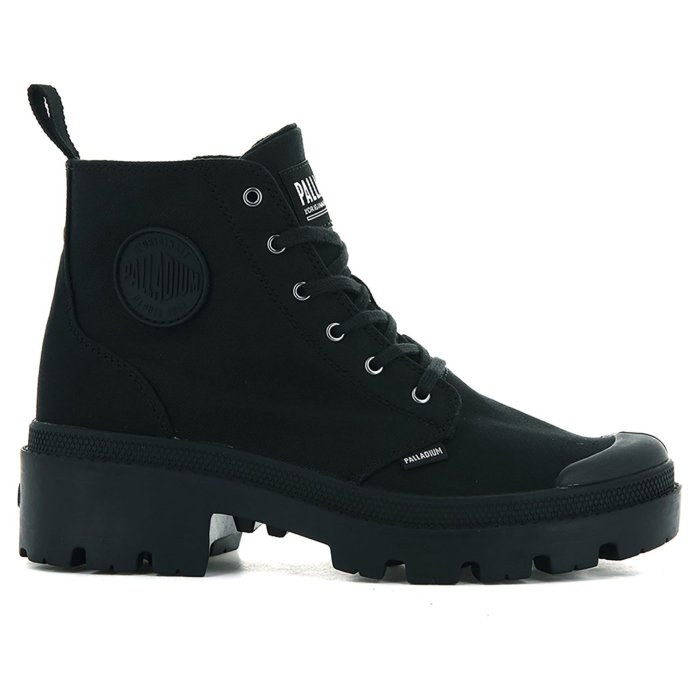 Ботинки женские Palladium Pallabase Twill 96907-008 текстильные черные 