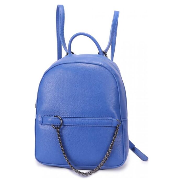 Рюкзак кожаный OrsOro DW-842/3 женский на молнии с одним отделением небесно-голубой 