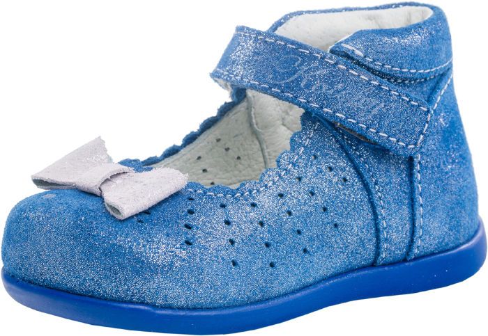 Детские кожаные туфли Котофей 132116-23 для девочек синие 