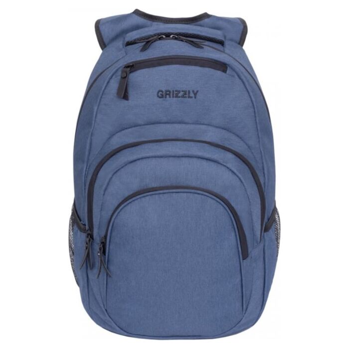 Рюкзак молодежный GRIZZLY мужской на молнии c отделением для ноутбука и укрепленной спинкой RQ-900-11/3 синий 