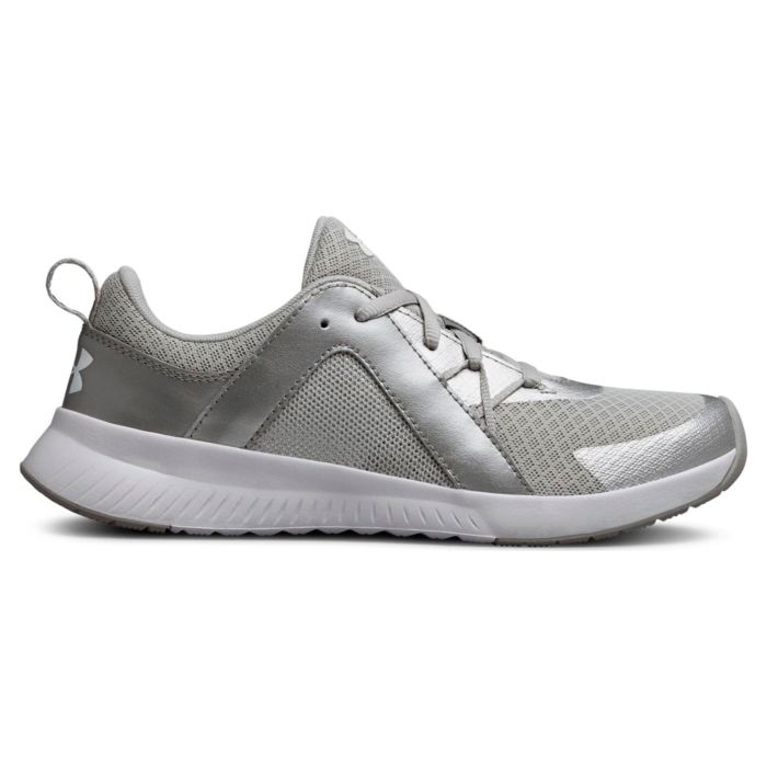 Кроссовки женские Under Armour Ua W Tempo Trainer Ghost Gray / Metallic Silver / Metallic Silver 3020243-102 низкие для бега белые 