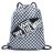 Сумка мешок Vans Benched Bag Black White Checkerboard белая (V00SUF56M)