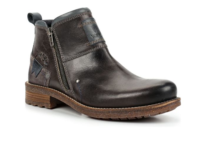 Кожаные мужские ботинки Wrangler Hill Zip WM182021-56 серые 
