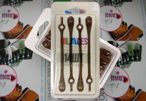 Силиконовые шнурки Hilaces BR/BR коричневые