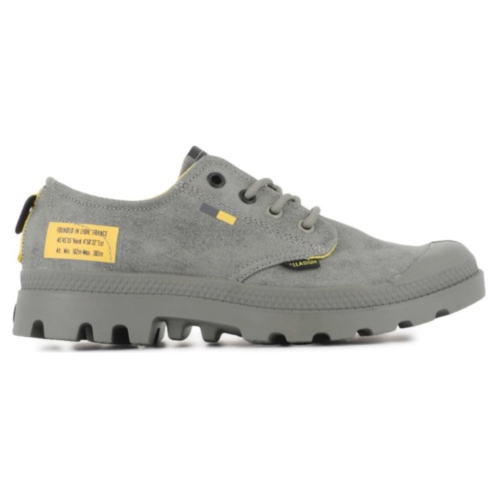 Ботинки Palladium Pampa Ox Surplus 74446-339 текстильные серо-зеленые 
