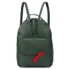 Рюкзак кожаный OrsOro DW-844/2 женский на молнии с одним отделением зеленый - Рюкзак кожаный OrsOro DW-844/2 женский на молнии с одним отделением зеленый