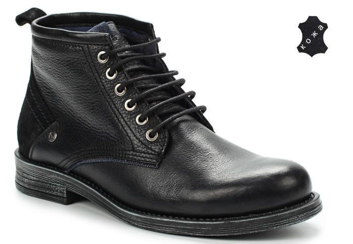 Кожаные мужские ботинки Wrangler Cliff Mid WM172030-62 черные 