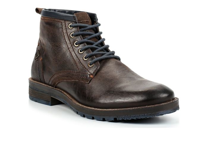 Кожаные мужские ботинки Wrangler Boogie Mid WM182041-30 коричневые 