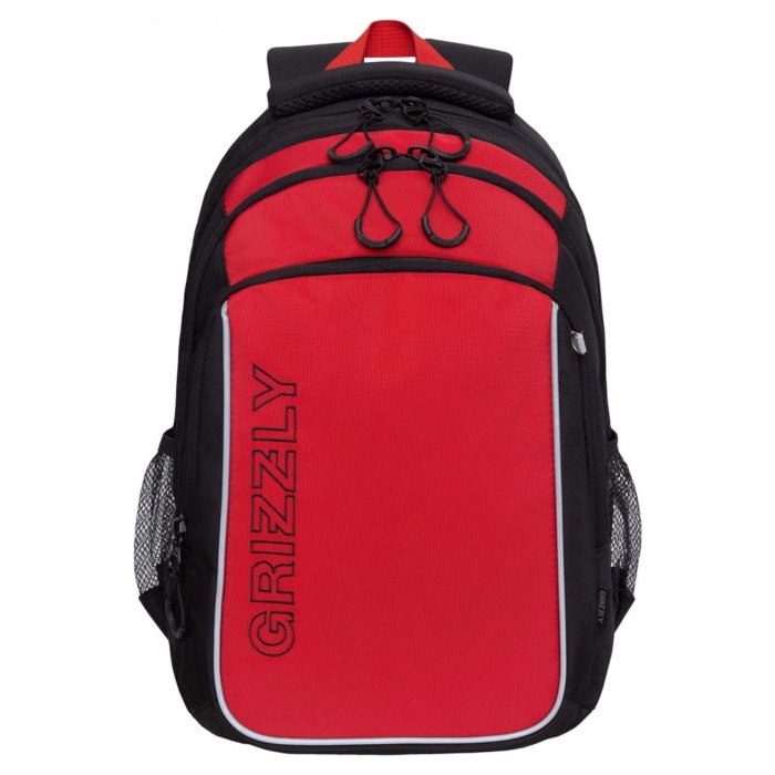 Рюкзак школьный GRIZZLY с двумя отделениями RB-152-1/1 красный 