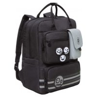 Рюкзак городской GRIZZLY с двумя отделениями RD-343-1/1 черно-серый