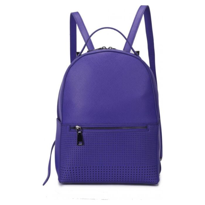Рюкзак кожаный OrsOro DW-845/2 женский на молнии с одним отделением ультрафиолет 