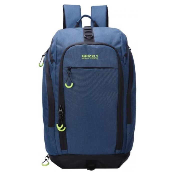 Рюкзак молодежный GRIZZLY мужской сумка-трансформер с одним отделением на молнии RQ-906-1/1 синий 