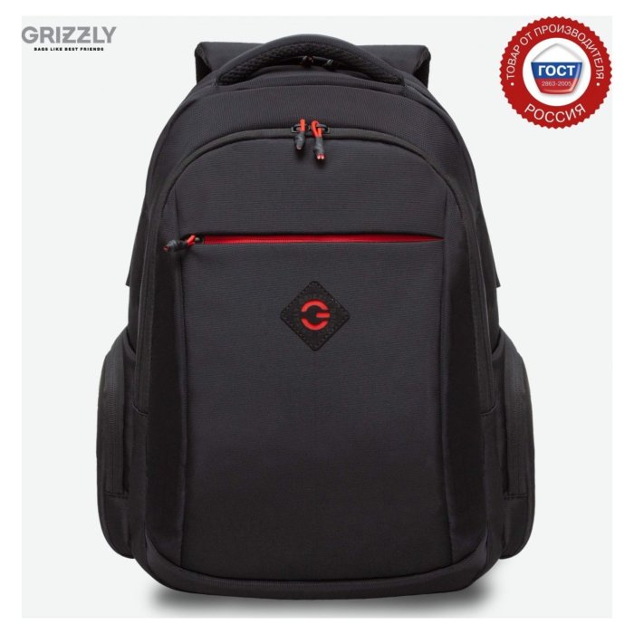 Рюкзак городской GRIZZLY с двумя отделениями RQ-310-2/2 черный 