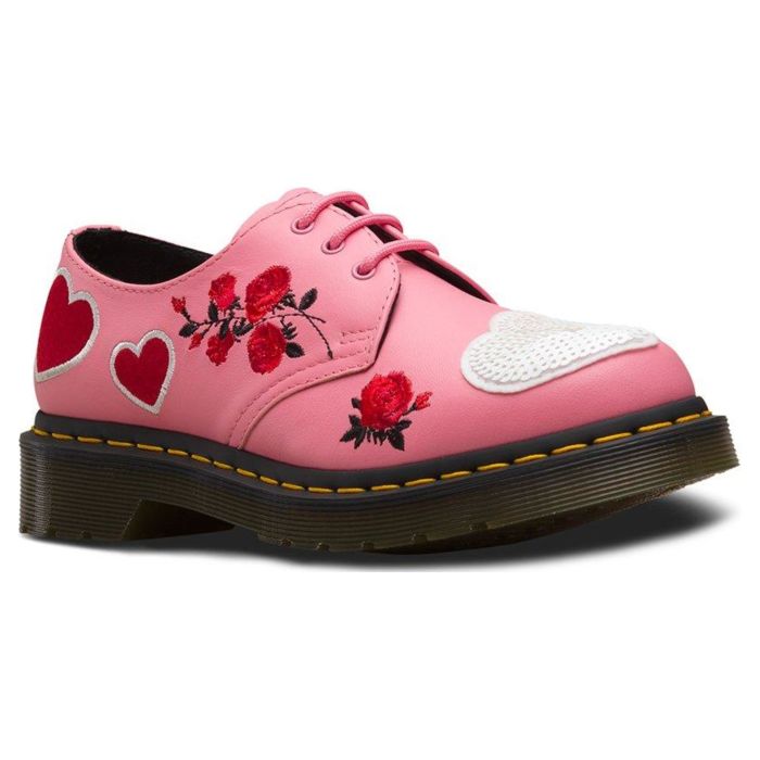 Ботинки женские Dr.Martens 1461 Hearts STANDARD 24414650 низкие кожаные классика розовые 