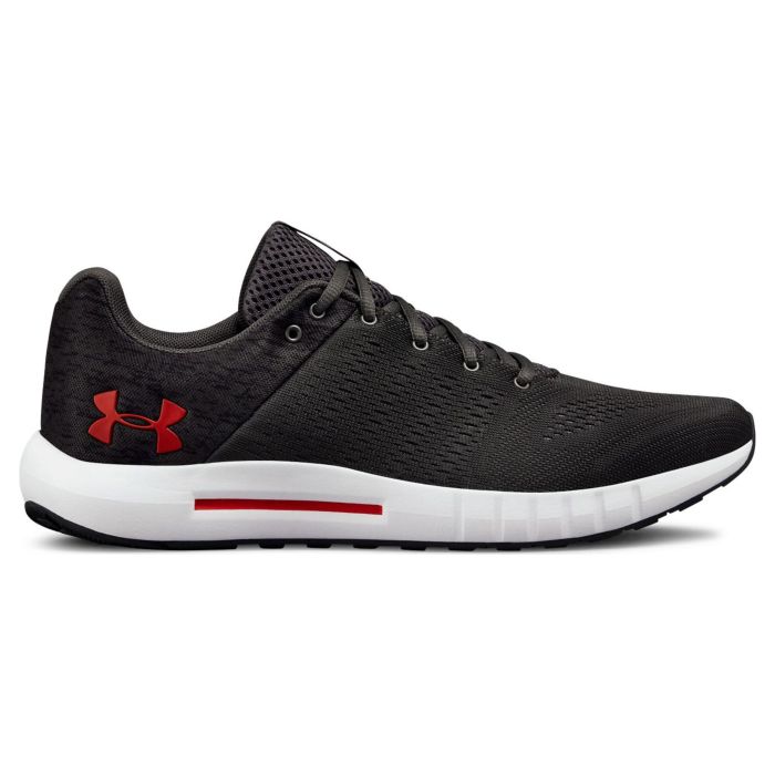 Кроссовки мужские Under Armour Ua Micro G Pursuit Fiber Opt Charcoal / White / Red 3021148-101 низкие текстильные черные 