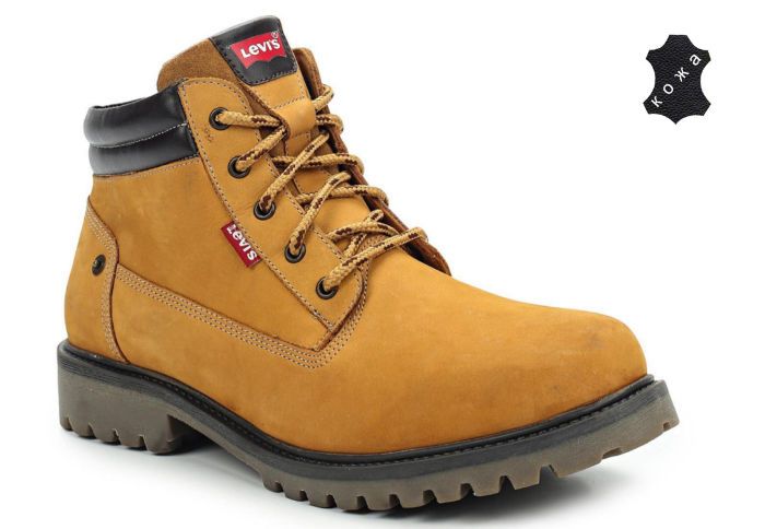 Кожаные мужские ботинки Levis WATSONVILLE MID LACE 222711/760-74 желтые 