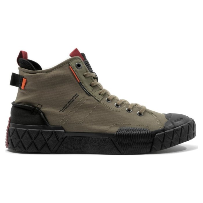 Кеды Palladium Ace City Shell Chukka 79131-308 текстильные высокие серо-зеленые 