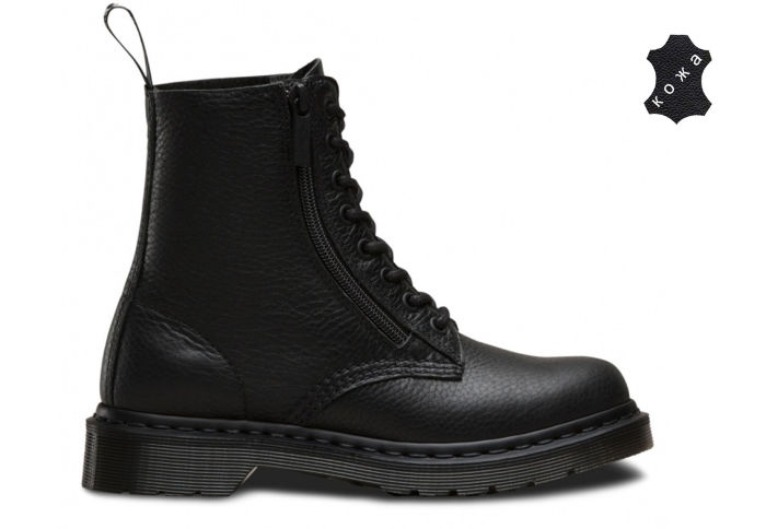 Кожаные женские ботинки Dr.Martens 1460 Pascal w/zip STANDARD 22008001 черные 