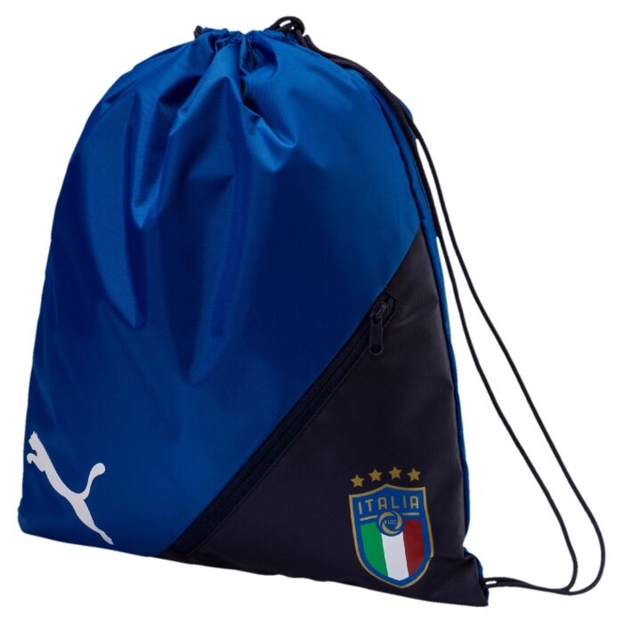 Сумка-мешок Puma Italia Liga мужская на шнуре с принтом синяя 7529201 