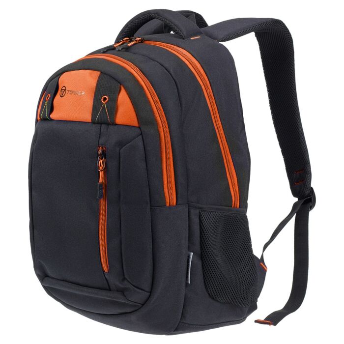 Рюкзак школьный Torber T5220-22-BLK-RED-M черный 