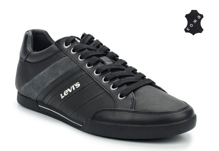 Кожаные мужские кроссовки Levis Turlock Refresh 222864/1948-159 черные 