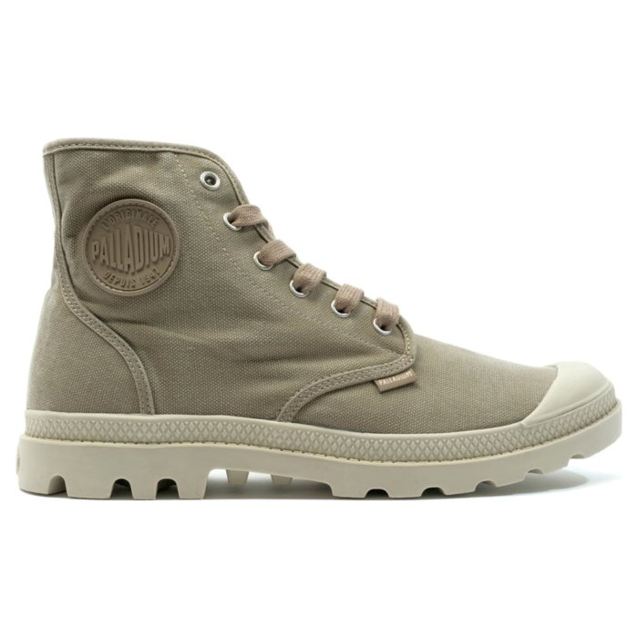 Ботинки Palladium Pampa Hi 02352-362 текстильные серо-зеленые 