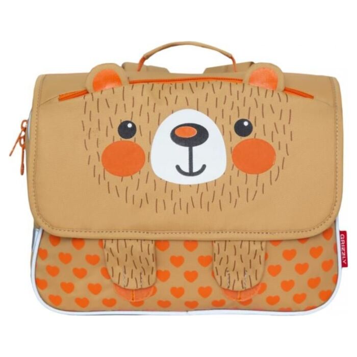 Рюкзак детский GRIZZLY RK-997-2/2 для девочек с одним отделением на липучках с клапаном медведь 