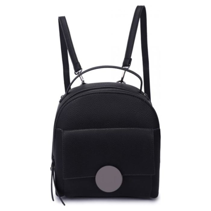 Рюкзак кожаный OrsOro женский на молнии с одним отделением DW-823/1 черный 