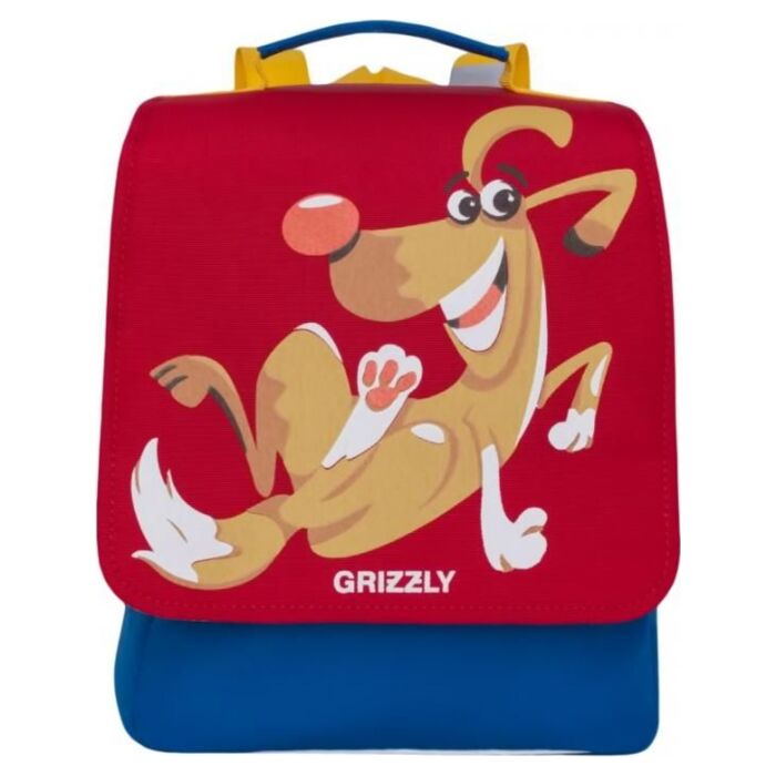 Рюкзак детский GRIZZLY RK-998-1/2 для мальчиков с одним отделением и укрепленной спинкой красный - синий 