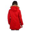 Куртка женская Anta 86846971-2 повседневная пуховая удлинённая с капюшоном на меху красная - Куртка женская Anta 86846971-2 повседневная пуховая удлинённая с капюшоном на меху красная