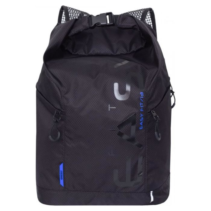 Рюкзак молодежный GRIZZLY мужской на молнии с одним отделением RQ-918-1/3 черный - синий 
