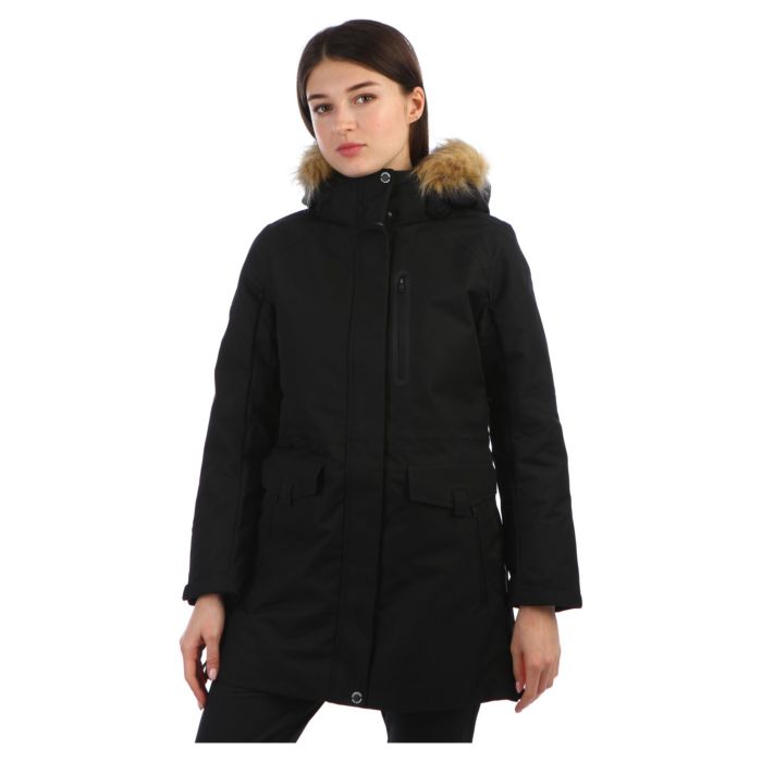Куртка женская Anta 86846971-4 повседневная пуховая удлинённая с капюшоном на меху черная 