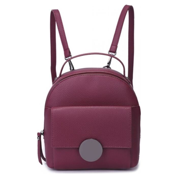 Рюкзак кожаный OrsOro женский на молнии с одним отделением DW-823/4 темно-фиолетовый 