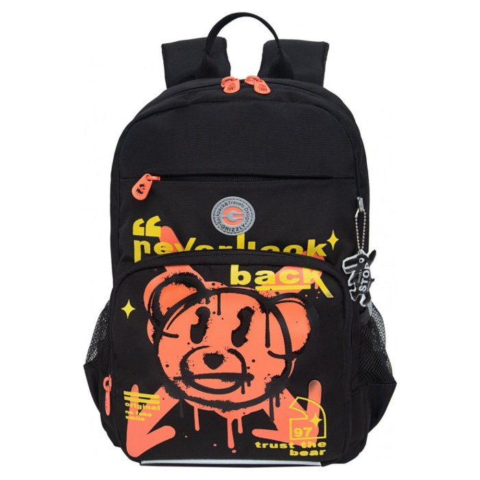 Рюкзак школьный GRIZZLY с двумя отделениями RG-464-4/1 черный 