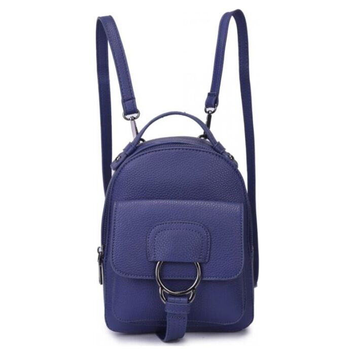 Рюкзак кожаный OrsOro женский на молнии с одним отделением DW-824/2 синий 