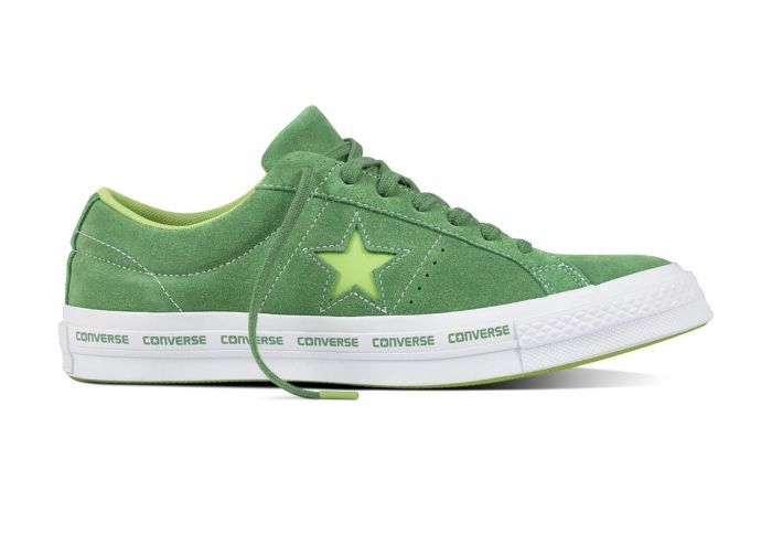Кожаные кеды Converse One Star 159816 зеленые 